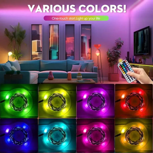 5050 RGB USB LED Strip 5V Bluetooth WiFi Control 16 Million Colors App Voice Remote for Room TV Backlight Decoration