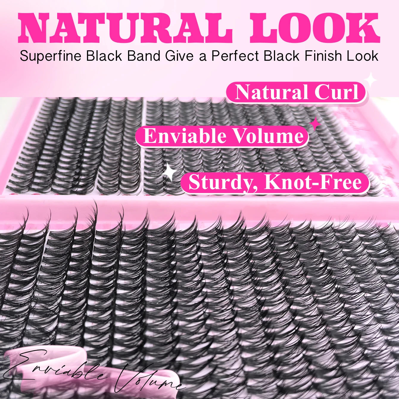 DIY Lash Extension Kit Clusters Individual Eyelashes Kit 9-16mm with Bond and Seal Wispy Natural Mange Lashes